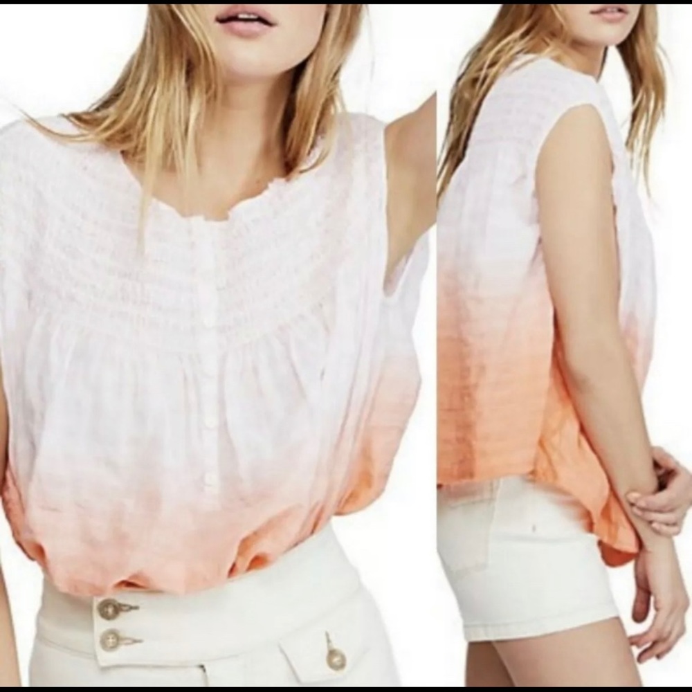 NWT Free people little bid of something boxy ombre top